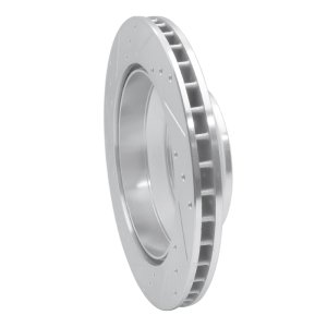 Audi Q7 Brake Rotor (1) - Rear Right - R1 Concepts - Drilled & Slotted - Silver - `03-`18